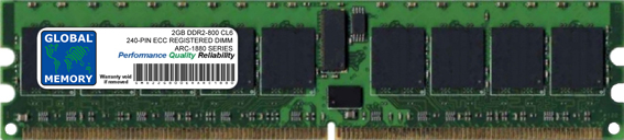 2GB DDR2 800MHz PC2-6400 240-PIN ECC REGISTERED DIMM (RDIMM) MEMORY RAM FOR ARECA RAID ADAPTERS ARC-1880ix-12 / ARC-1880ix-16 / ARC-1880ix-24